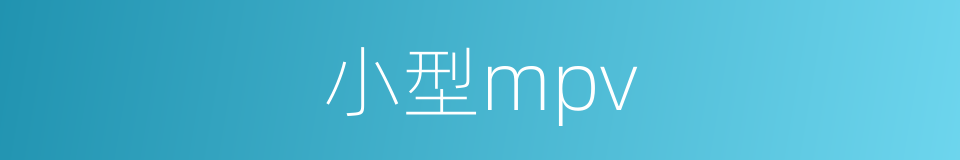 小型mpv的同义词