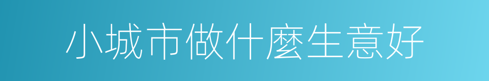 小城市做什麼生意好的同義詞