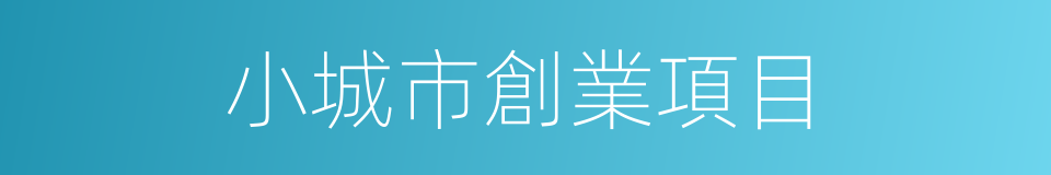 小城市創業項目的同義詞
