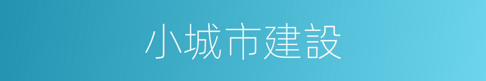 小城市建設的同義詞