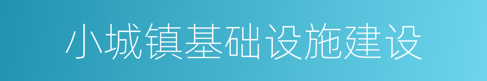 小城镇基础设施建设的同义词