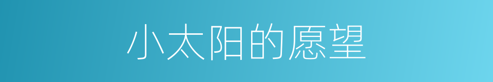 小太阳的愿望的同义词