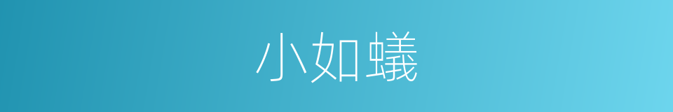 小如蟻的同義詞