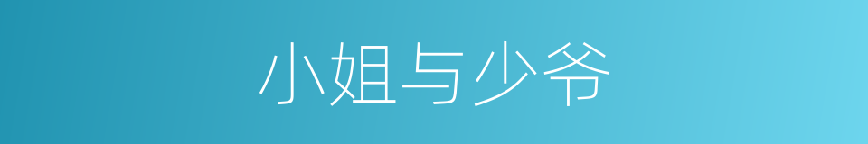 小姐与少爷的同义词