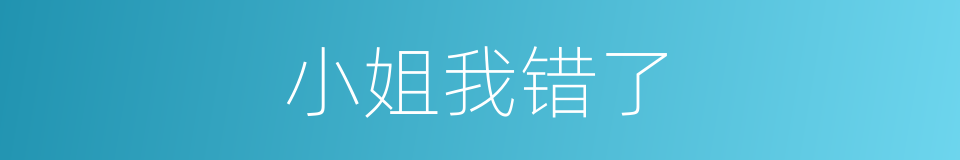 小姐我错了的同义词
