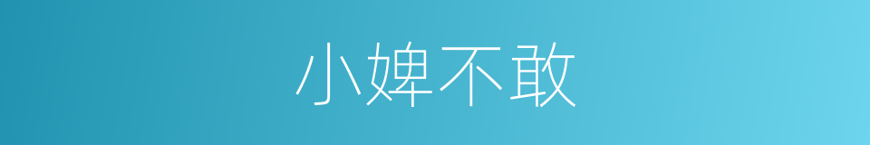 小婢不敢的同义词
