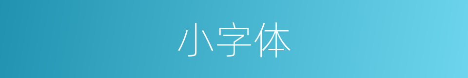 小字体的同义词