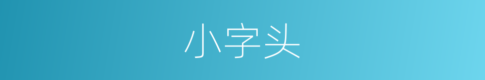 小字头的意思