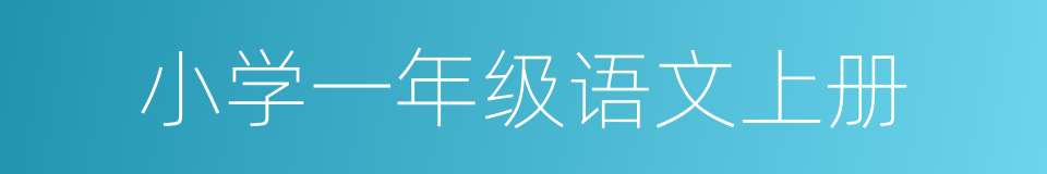 小学一年级语文上册的同义词