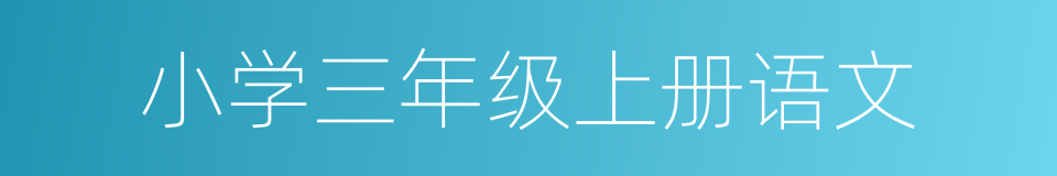 小学三年级上册语文的同义词