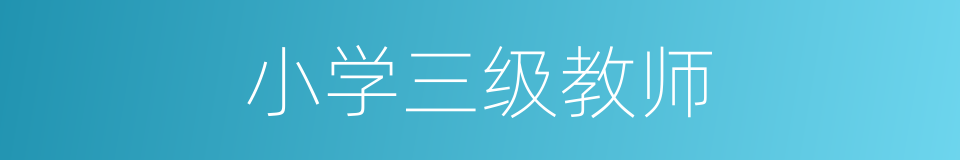 小学三级教师的同义词