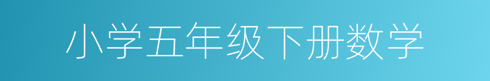 小学五年级下册数学的同义词