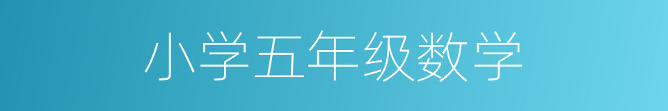 小学五年级数学的同义词