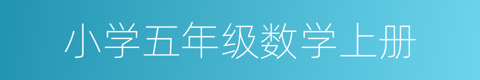 小学五年级数学上册的同义词