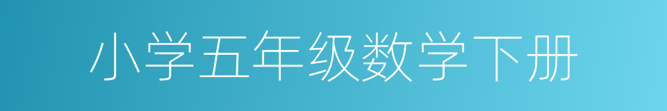 小学五年级数学下册的同义词