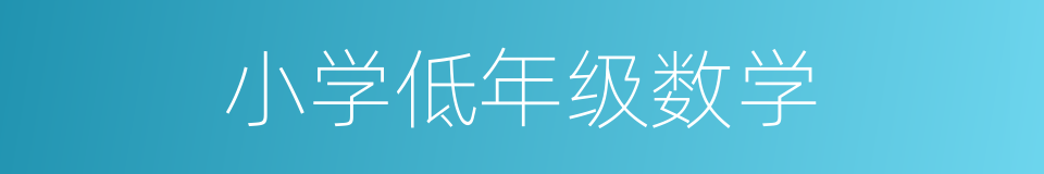 小学低年级数学的同义词