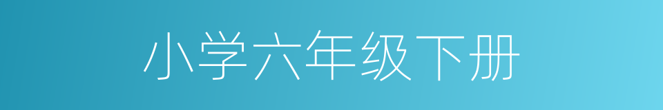 小学六年级下册的同义词