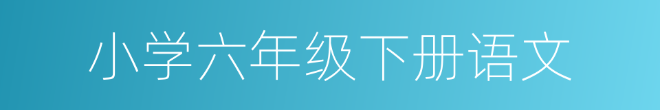 小学六年级下册语文的同义词