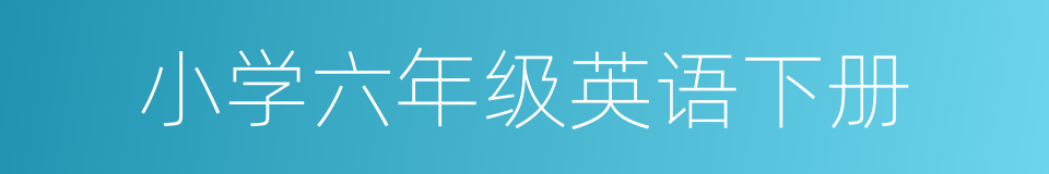 小学六年级英语下册的同义词