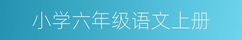 小学六年级语文上册的同义词