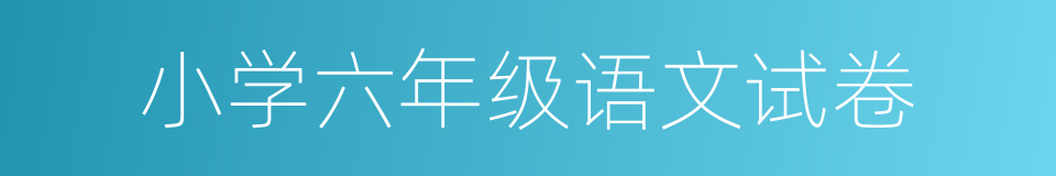 小学六年级语文试卷的同义词