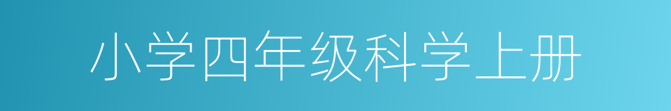 小学四年级科学上册的同义词