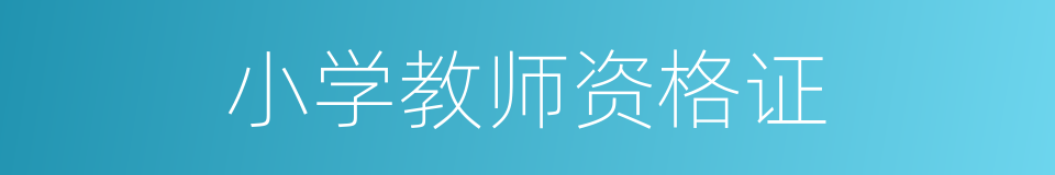 小学教师资格证的同义词