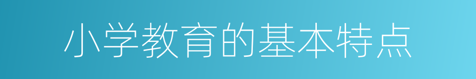 小学教育的基本特点的同义词