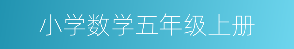 小学数学五年级上册的同义词