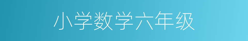 小学数学六年级的同义词