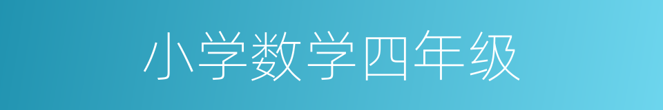 小学数学四年级的同义词