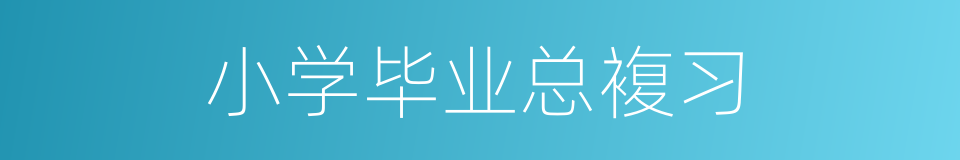 小学毕业总複习的同义词