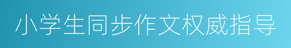 小学生同步作文权威指导的同义词