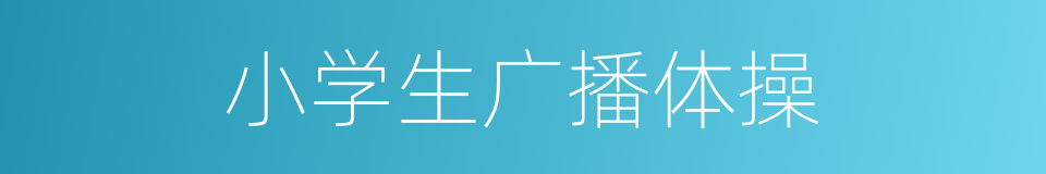 小学生广播体操的同义词