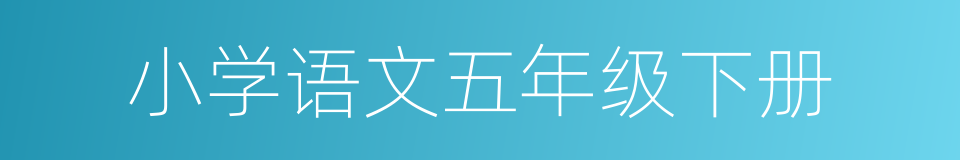 小学语文五年级下册的同义词