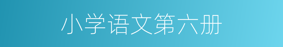 小学语文第六册的同义词