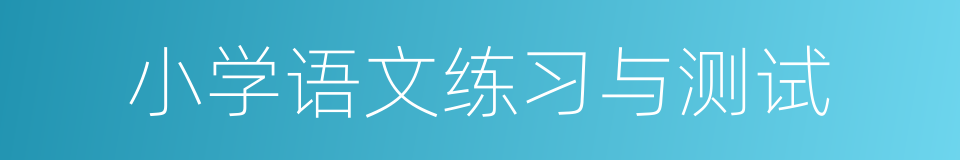 小学语文练习与测试的同义词