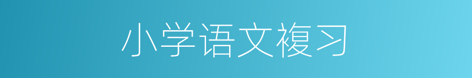 小学语文複习的同义词