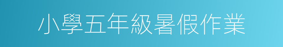 小學五年級暑假作業的同義詞