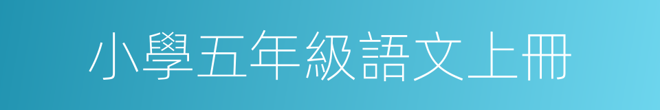 小學五年級語文上冊的同義詞