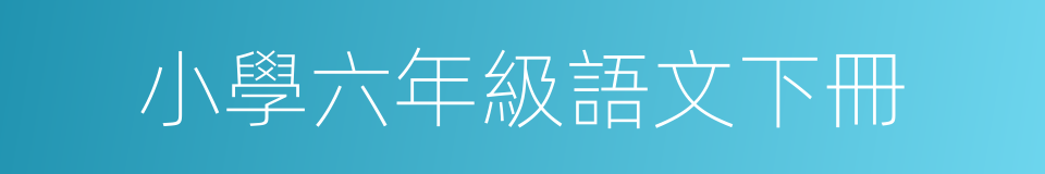 小學六年級語文下冊的同義詞