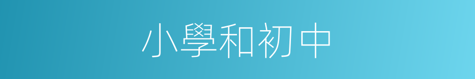 小學和初中的同義詞