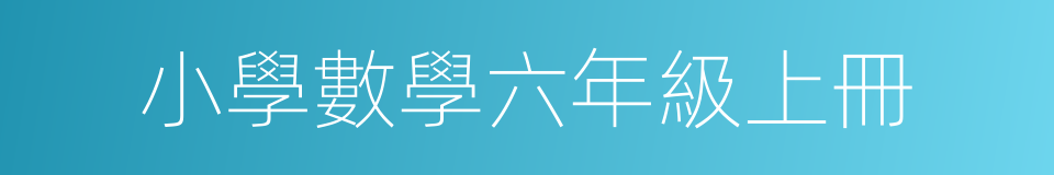 小學數學六年級上冊的同義詞