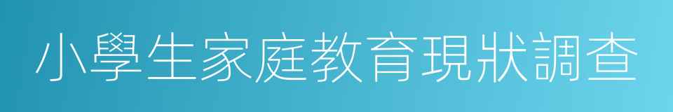 小學生家庭教育現狀調查的同義詞