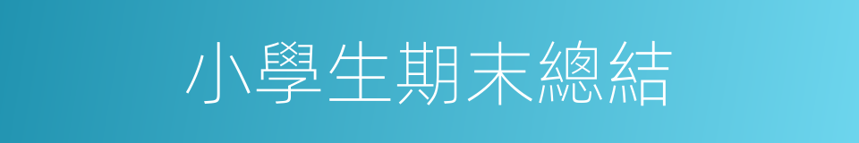 小學生期末總結的同義詞