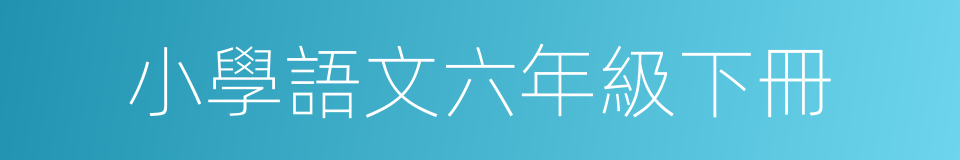 小學語文六年級下冊的同義詞