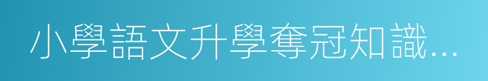 小學語文升學奪冠知識大集結的同義詞
