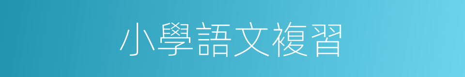 小學語文複習的同義詞