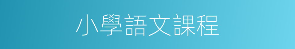 小學語文課程的同義詞