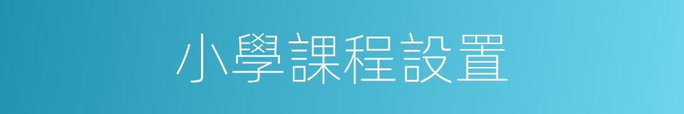 小學課程設置的同義詞